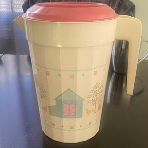 Vintage Cream and Pink Pitcher
